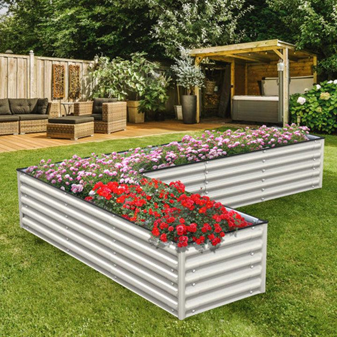 L-Shaped Metal Garden Bed: An Ideal Choice For Creating A Green Space