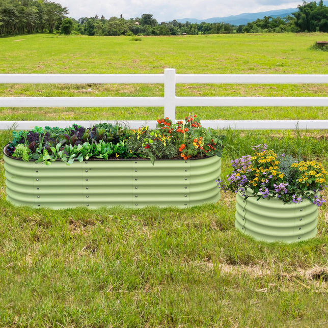 Waterfall Modular Garden Bed, Sage Green - Ollegardens